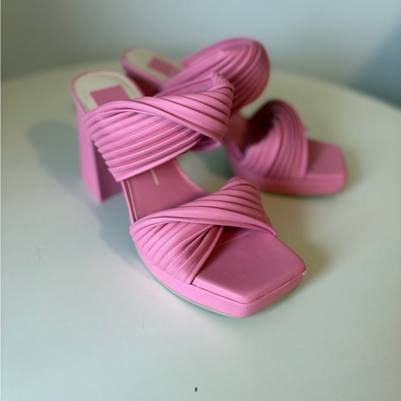Dolce Vita Pink Heeled Mules - Picture 7 of 7